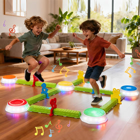 VROGTIK light-up stepping stones glow during outdoor play for imaginative fun
