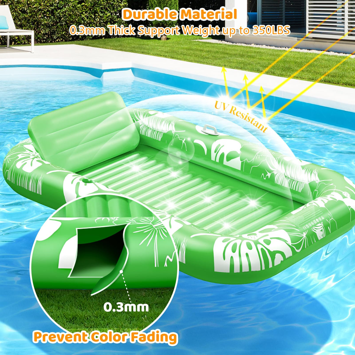 Voice-tank 6-in-1 suntan tub raft with versatile outdoor use