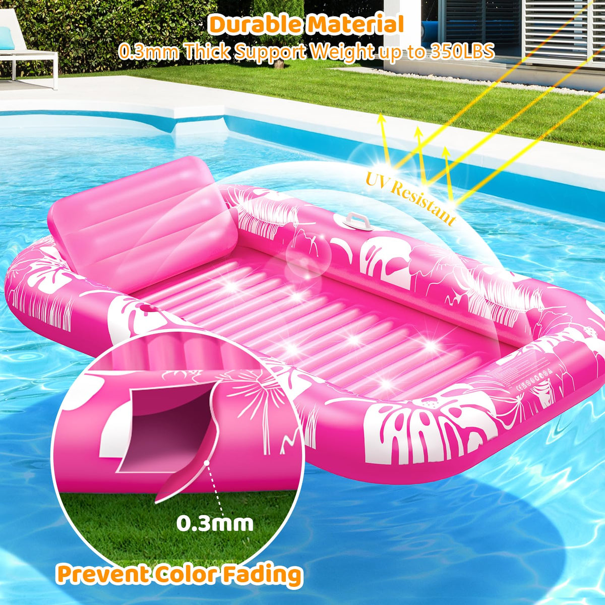 Voice-tank all-in-one pool lounge doubles as tanning mat and float.