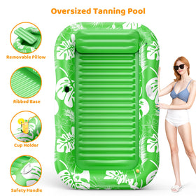 Voice-tank tanning pool lounger with removable pillow for support