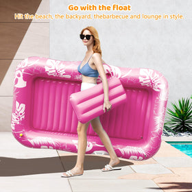Voice-tank water-filled tub keeps you cool during sunbathing.