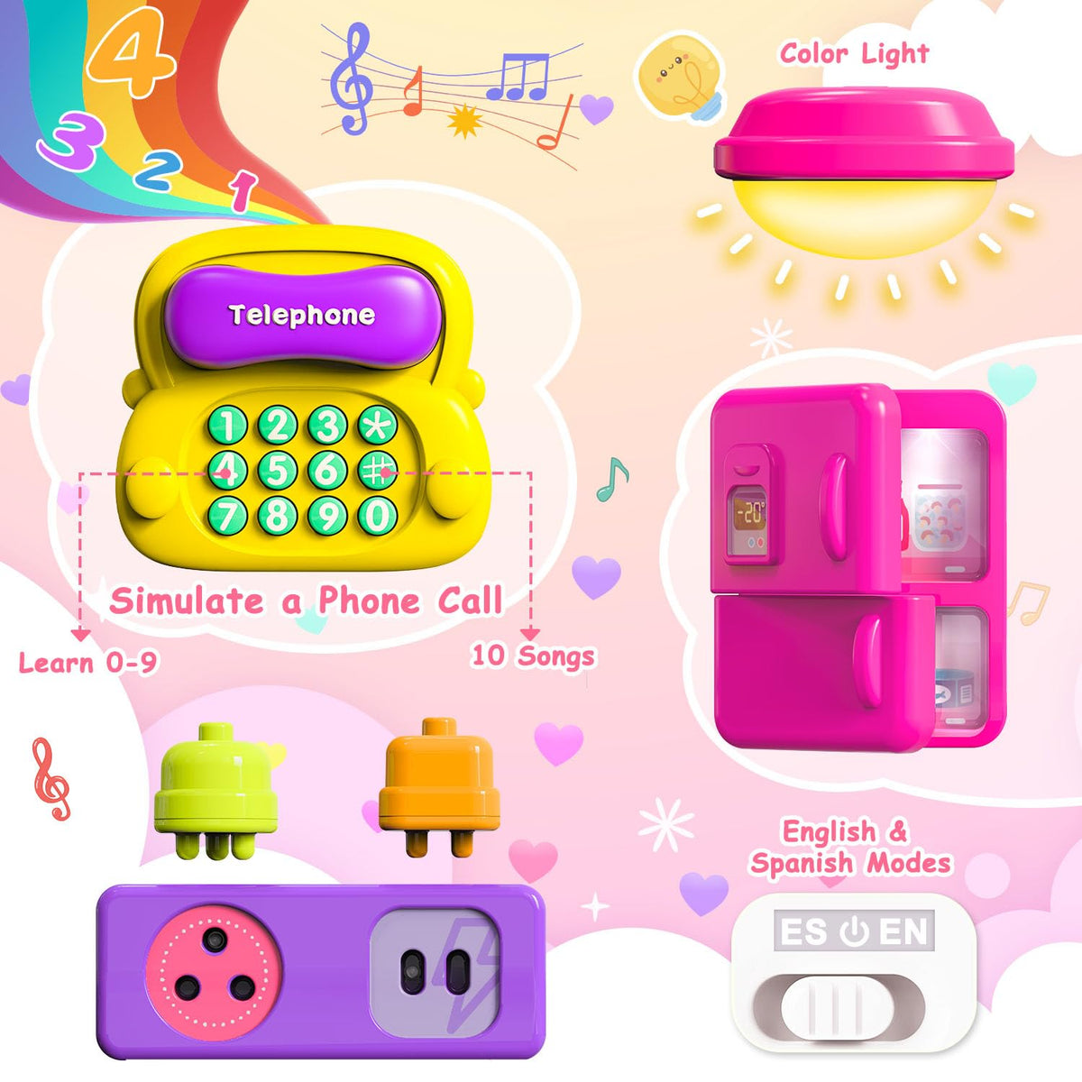 VOILBTOY Busy Board helps toddlers recognize colors and animals during play.