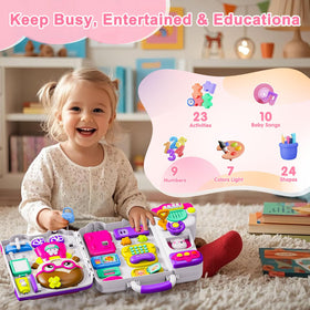 VOILBTOY Busy Board teaches numbers in English and Spanish for bilingual kids.