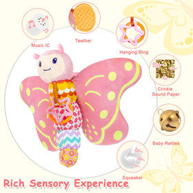 VOILBTOY butterfly head music IC engages baby with gentle 15-second tunes.