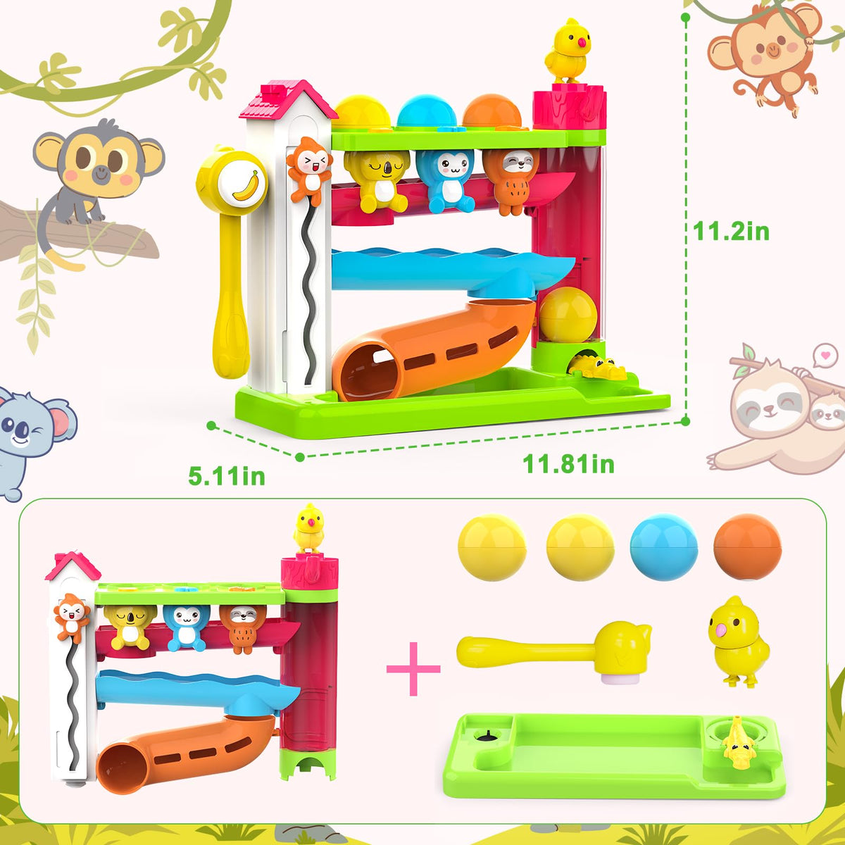 VOILBTOY ABS plastic construction ensures safe toddler play.