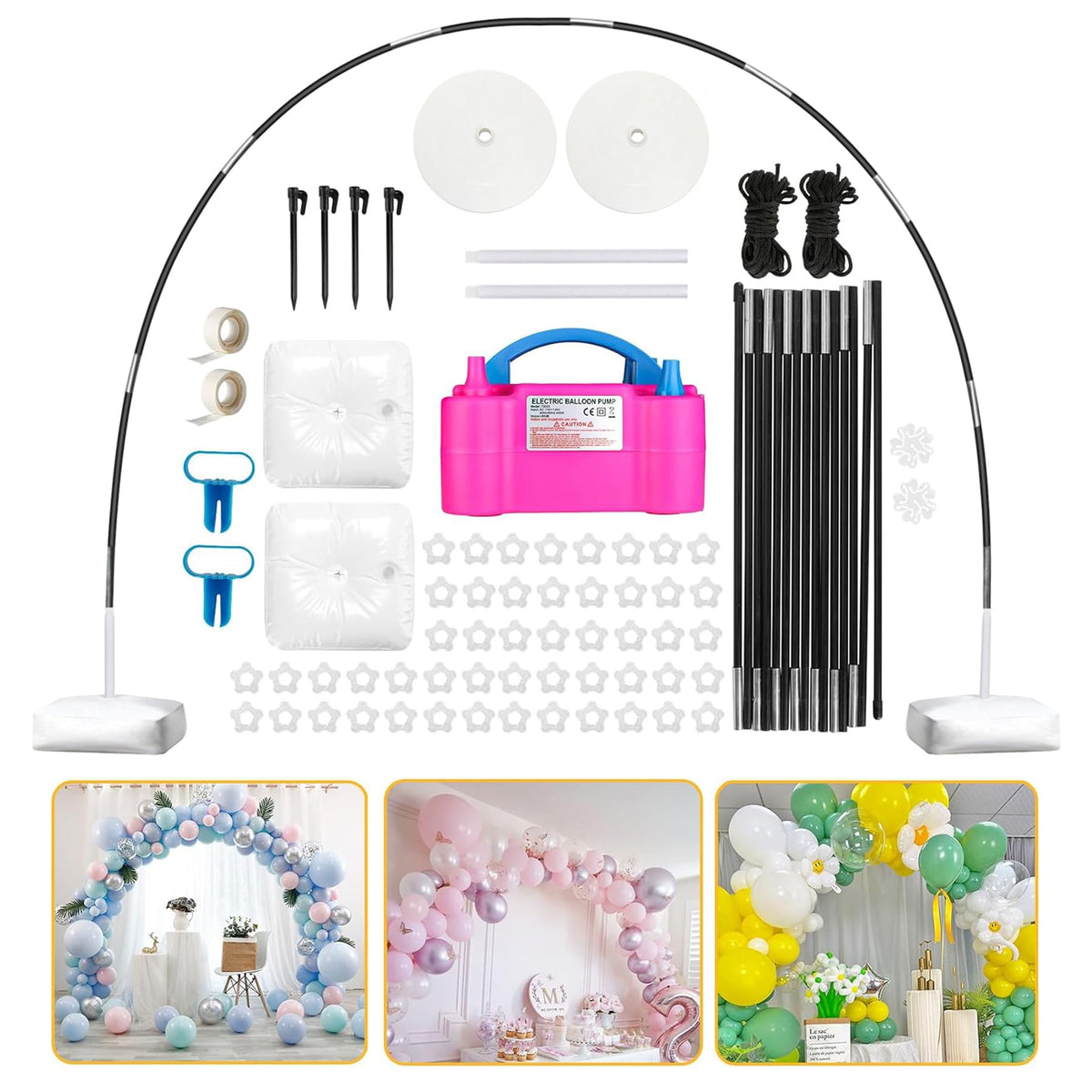 Voircoloria balloon arch kit electric pump enables quick inflation for events