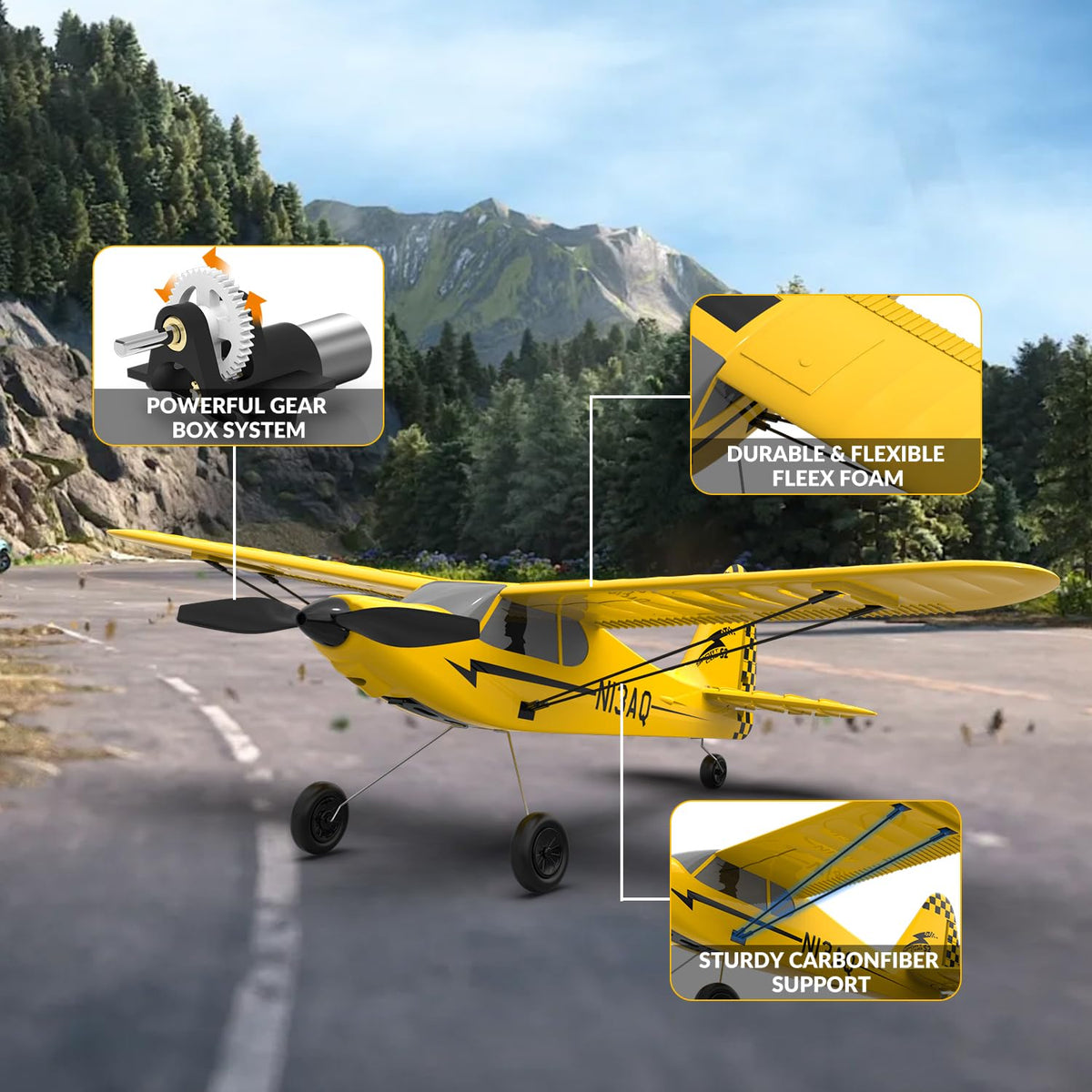 VolantexRC 3CH servos enabling advanced maneuvers and precise control.
