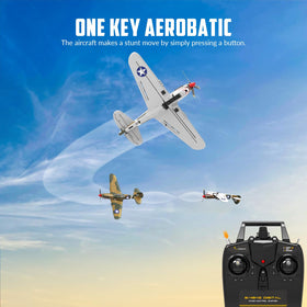 VolantexRC P40 performing aerobatics for dynamic flight practice.