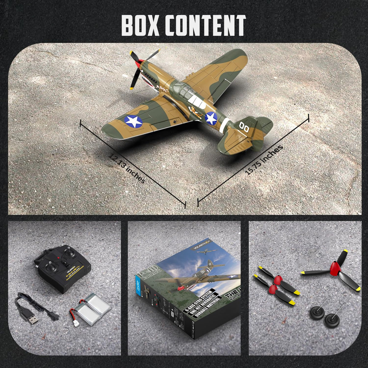 VolantexRC P40 ideal for outdoor adventures and shared flights.
