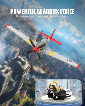 VOLANTEXRC P51D Mustang RC Plane aerial-action captures dynamic flights