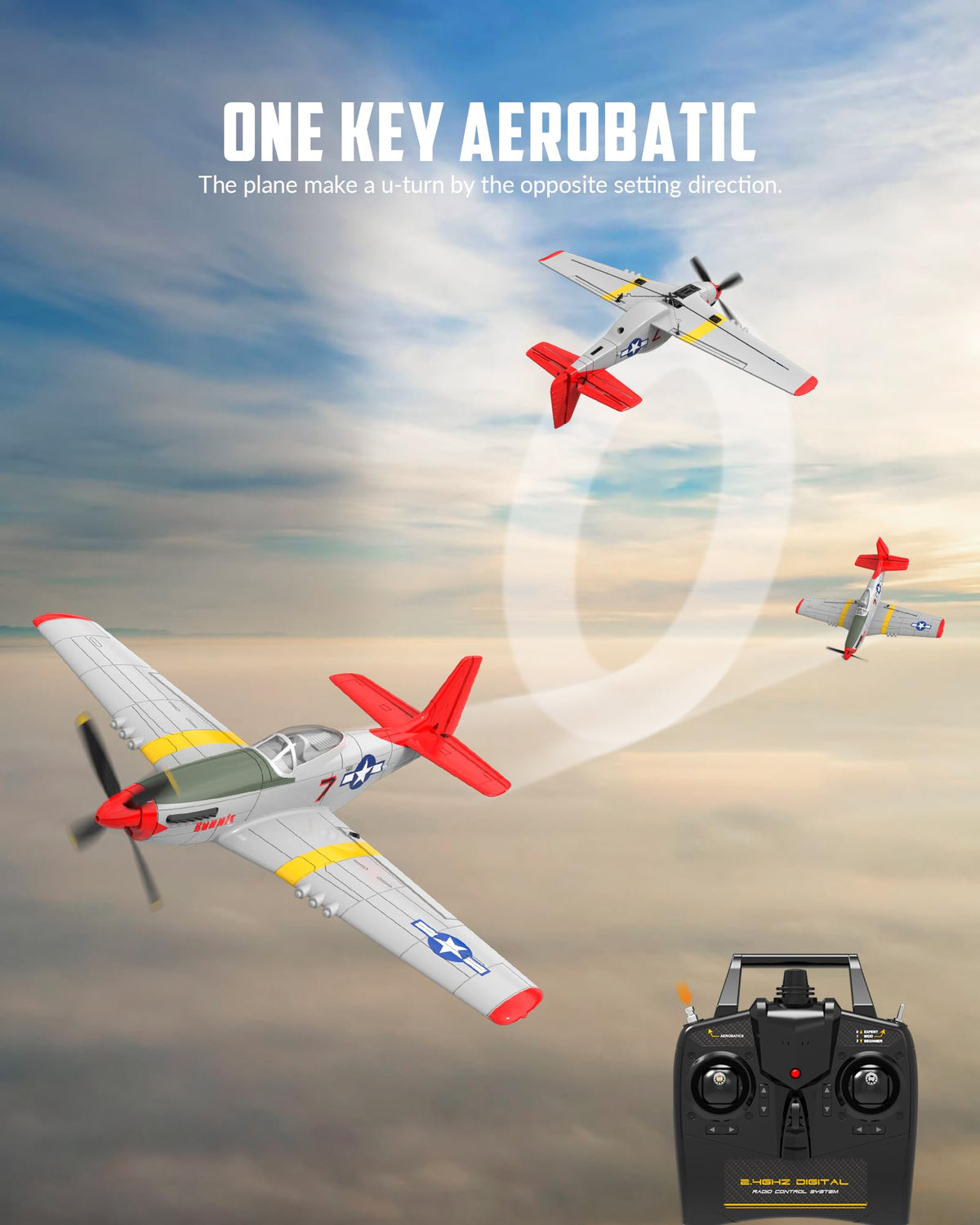 VOLANTEXRC P51D Mustang RC Plane gearbox thrust emphasizes improved performance