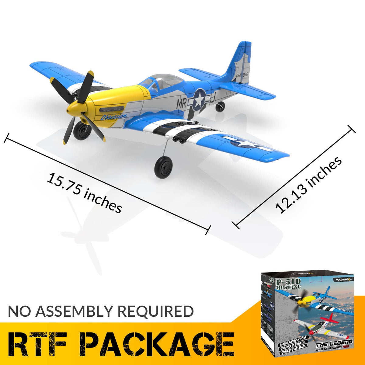 VolantexRC P51D Mustang remote controller for reliable, responsive control
