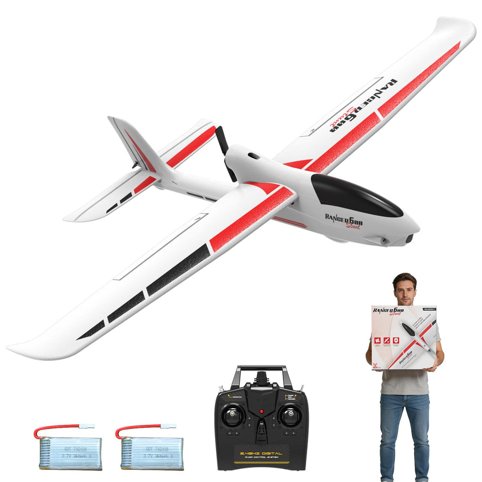 VolantexRC Ranger600 glider, aft view, shows stable flight in light wind