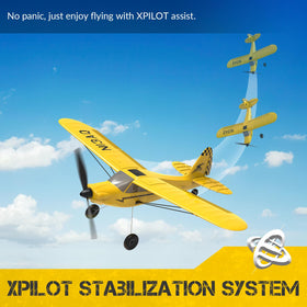 VolantexRC RC Plane Trainer gyro stabilizer close-up for smoother flights.