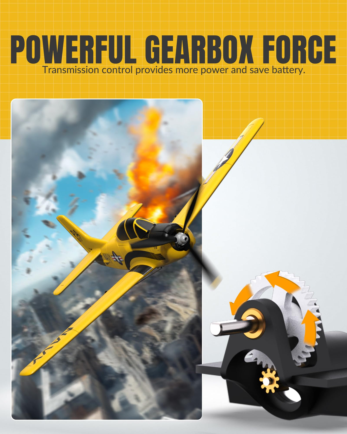 VolantexRC T28 Trojan with aileron controls for precise maneuvers.