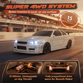 VoleRusher RC 4WD with 3-speed control detail for varied indoor driving