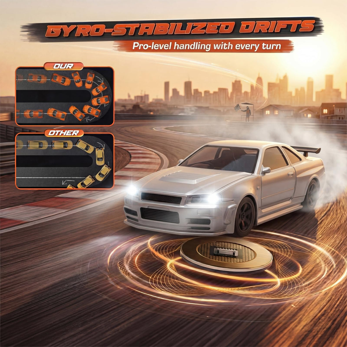 VoleRusher RC gyro-stabilized drift enhances beginner stability and smooth operation