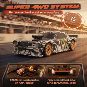 VoleRusher RC high-density battery delivers 30+ minutes drift.