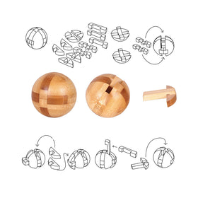 VolksRose wooden puzzle pieces — ancient-tenon design invites unlocking and patient exploration.