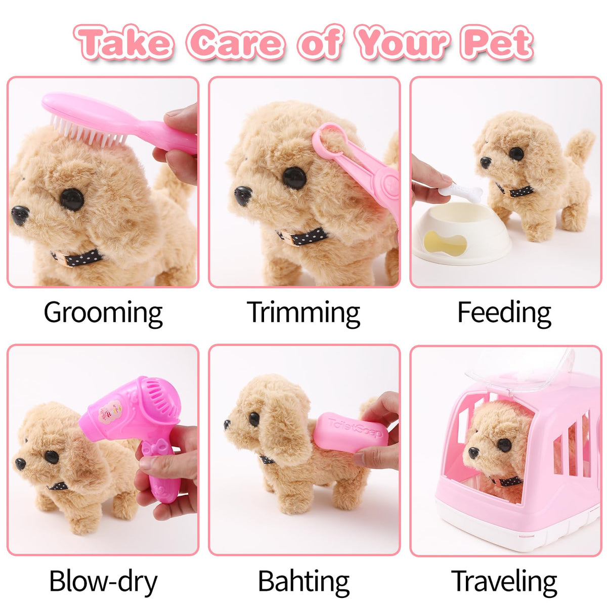 Volmop grooming accessories kit with comb and scissors for pretend spa moments