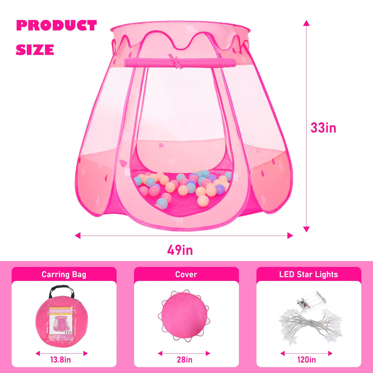 Volscity ball pit tent with mesh windows for safe, visible supervision.