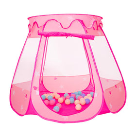 Volscity pop-up princess tent with 50 balls for imaginative indoor play.