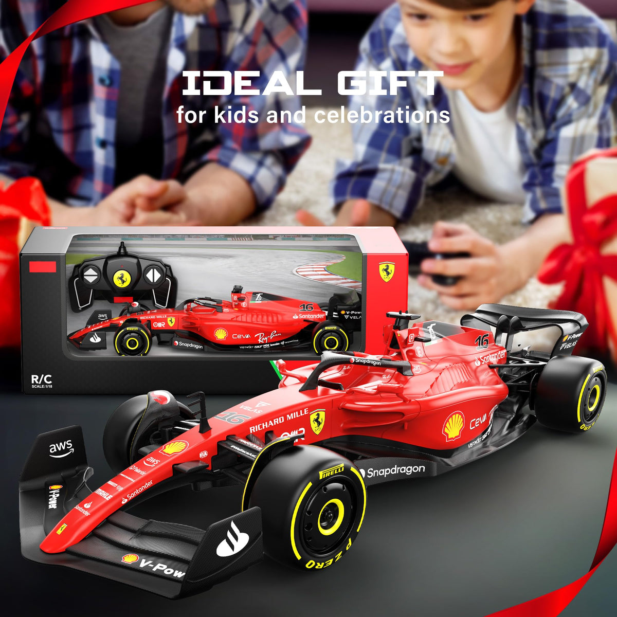 Voltz Toys Ferrari F1 75 remote-control unit offers easy, responsive operation.