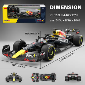Voltz Toys RedBull RB18 RC car wheel detail, grip tires and realistic rims.
