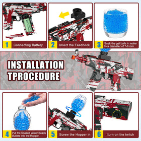 Voluart Gel Ball Blaster design in red and black for outdoor battles.