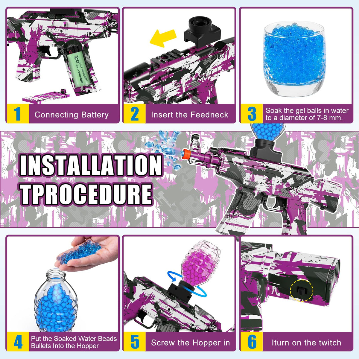 Voluart gel ball blaster designed for outdoor battle and backyard play.