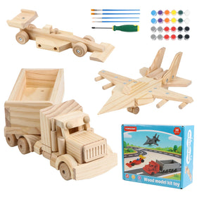 Vomocent fighter jet kit in progress supports imaginative STEM play and hands-on learning.