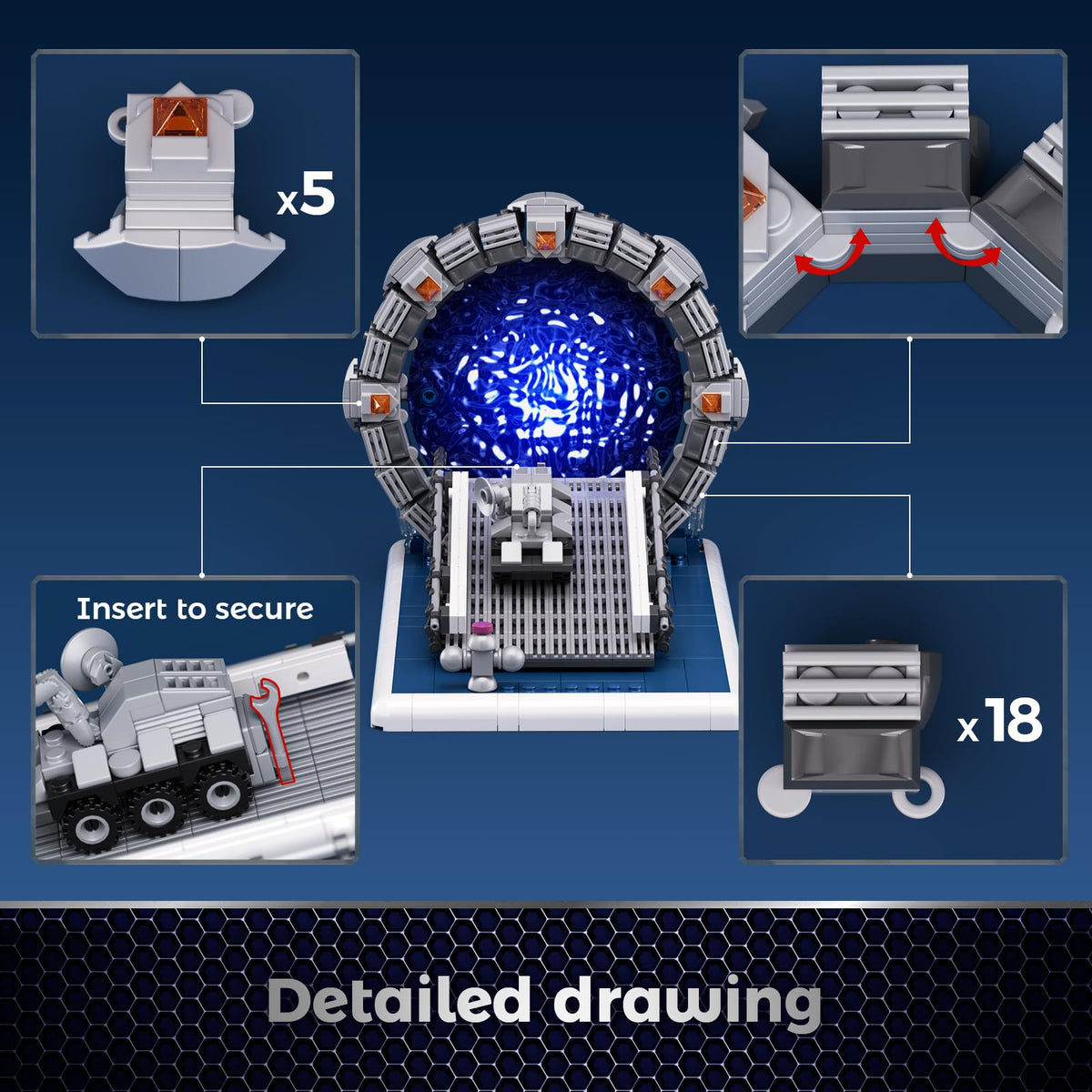 VONADO 722 pcs Building Blocks pack offers creative building sessions.