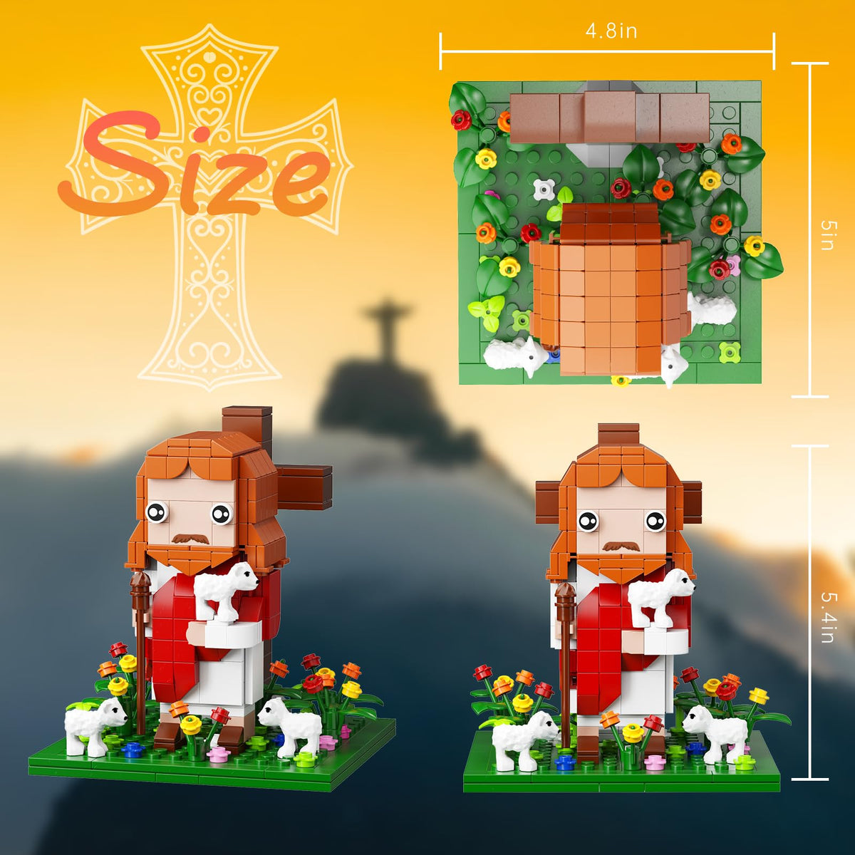VONADO cross and Bible scene elements provide decorative meaning.