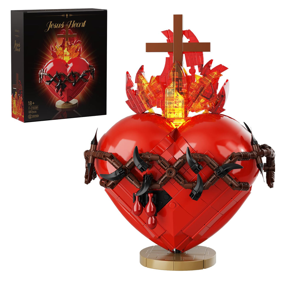 VONADO Jesus Heart Building Set in full view for religious decor and display.