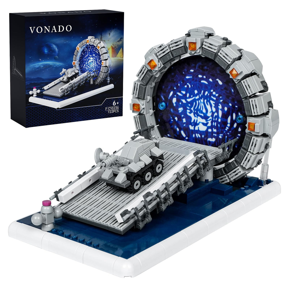 VONADO SG Mirror Building Blocks show a glowing space gate design for imaginative play.