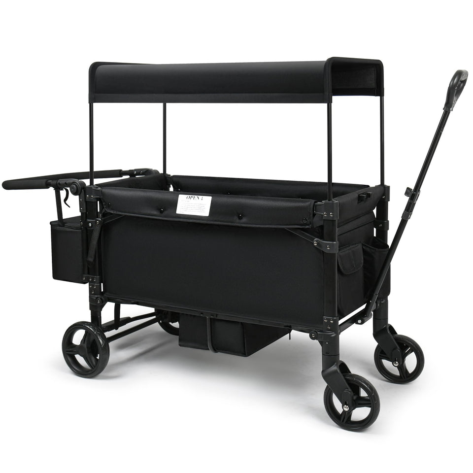 VOOI Stroller Wagon folded for compact storage and travel convenience