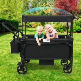 VOOI Stroller Wagon zipper door allows easy entry and exit