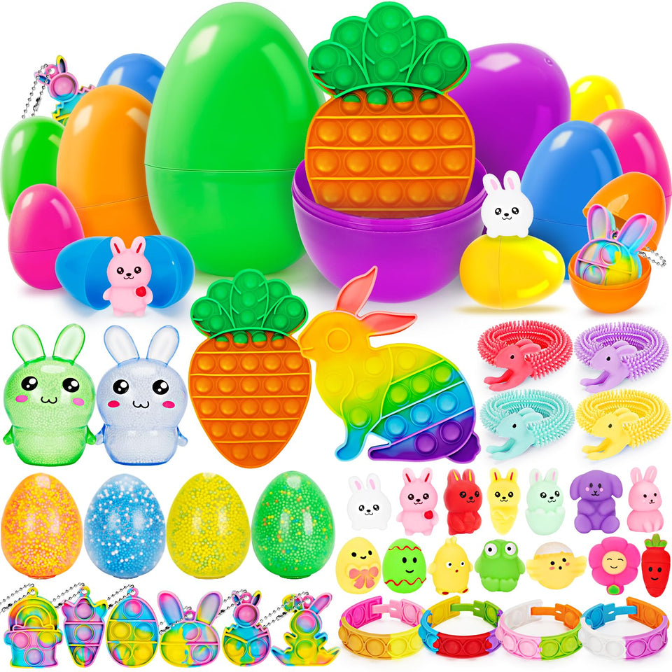 V-Opitos 36-pack of prefilled Easter eggs in varied sizes for hunts.