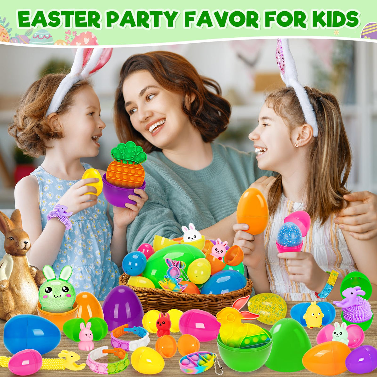 V-Opitos reusable Easter eggs with toys for eco-friendly playtime options.