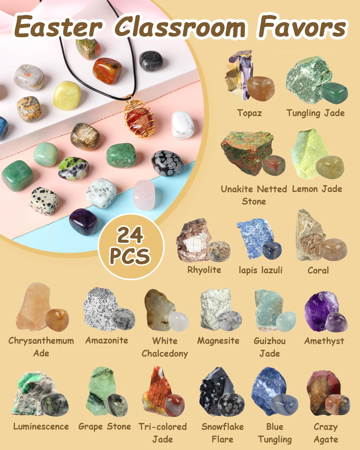 Voplintra gemstones in varied colors inside eggs spark imagination.