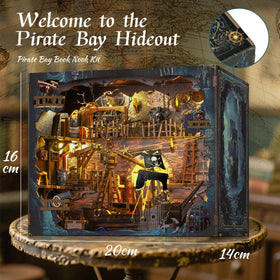 VORATHIS Book Nook Pirate Kit assembly-parts, precise pieces for rewarding DIY building.