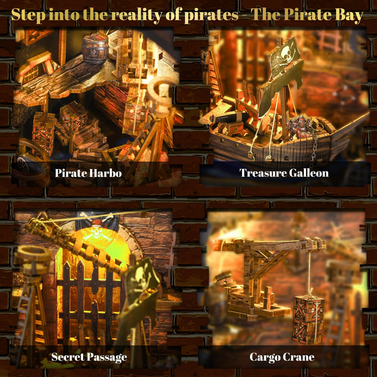 VORATHIS Book Nook Pirate Kit LED-lighting, vivid ambiance for cozy shelf display.