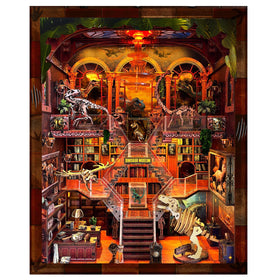 VORATHIS Dinosaur Museum Book Nook with dinosaurs on display, elevating shelf decor