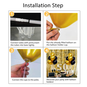 VORPVAOE balloon stand packaging and contents overview.