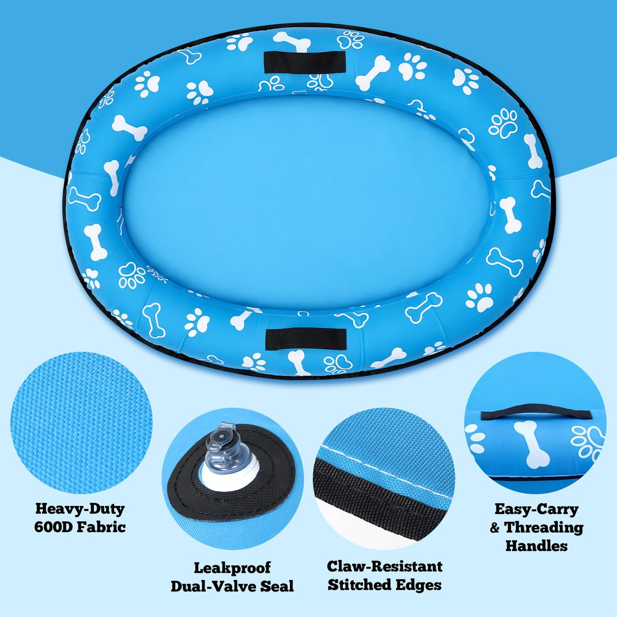 Vortexain durable 600D Oxford fabric cover protects paws during splashy adventures