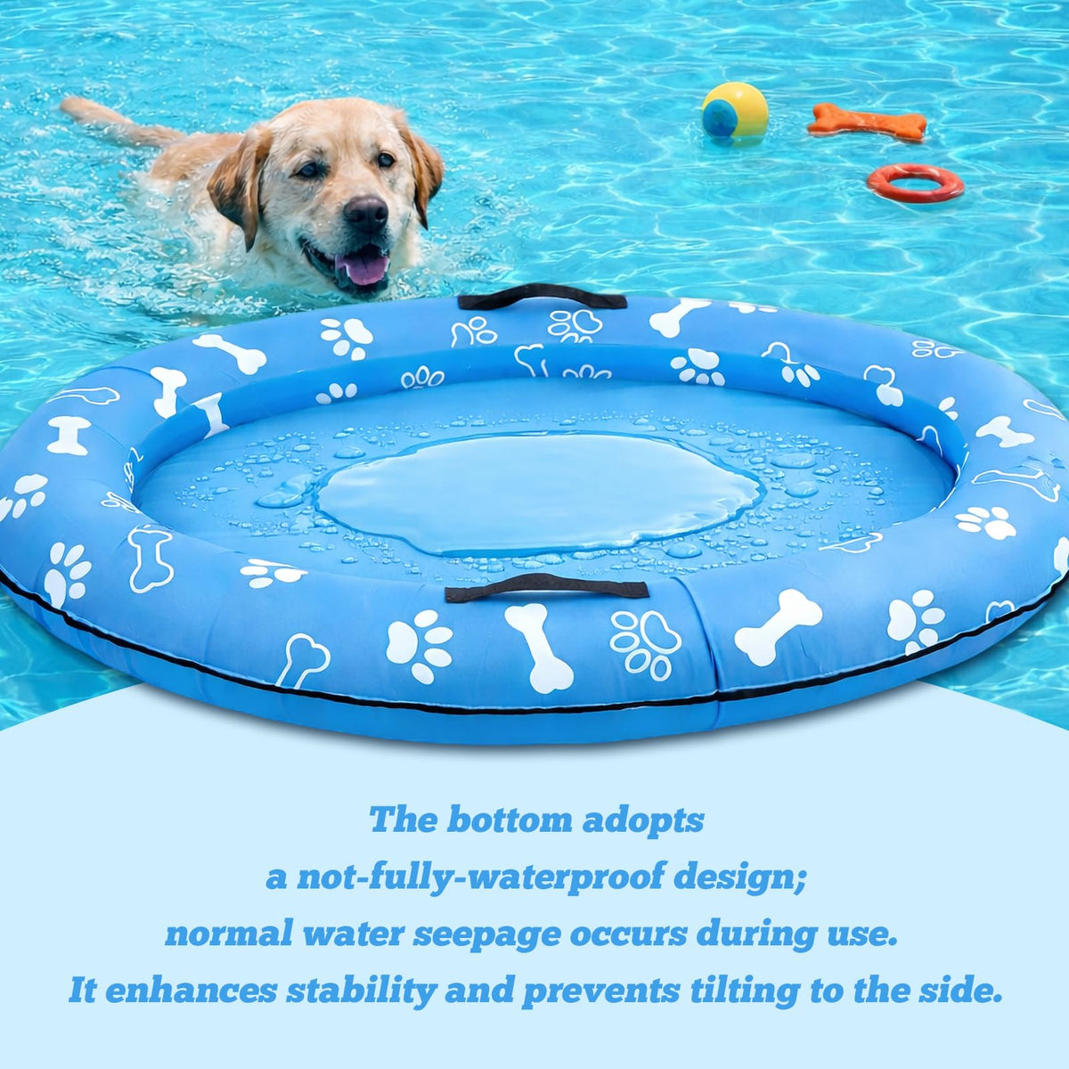Vortexain bottom water-pass-through fabric helps keep dogs cool while resting