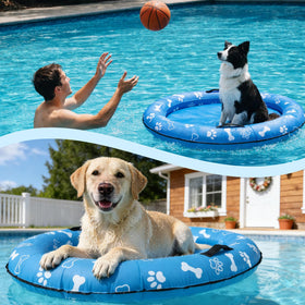 Vortexain bright colors and dog prints attract attention during outdoor summer fun
