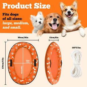 Vortexain dog pool float 53 by 36 inches in oval shape for versatile dog comfort