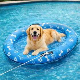 Vortexain dog pool float with rope handles for easy towing and secure water play