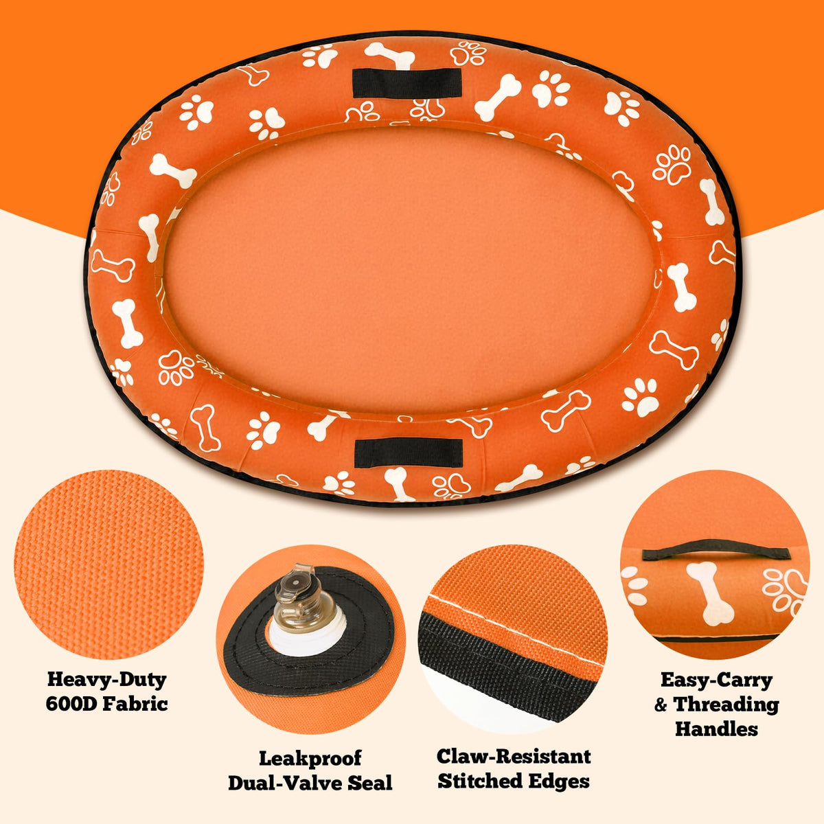 Vortexain durable 600D Oxford cover withstands active dog use
